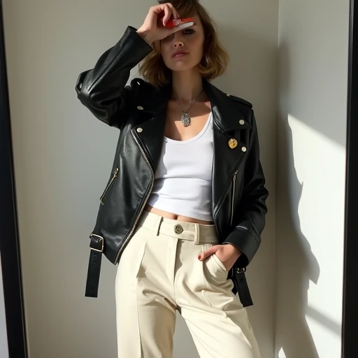 a mirror selfie showing the forum's ideal balance of polish and personality in streetwear.