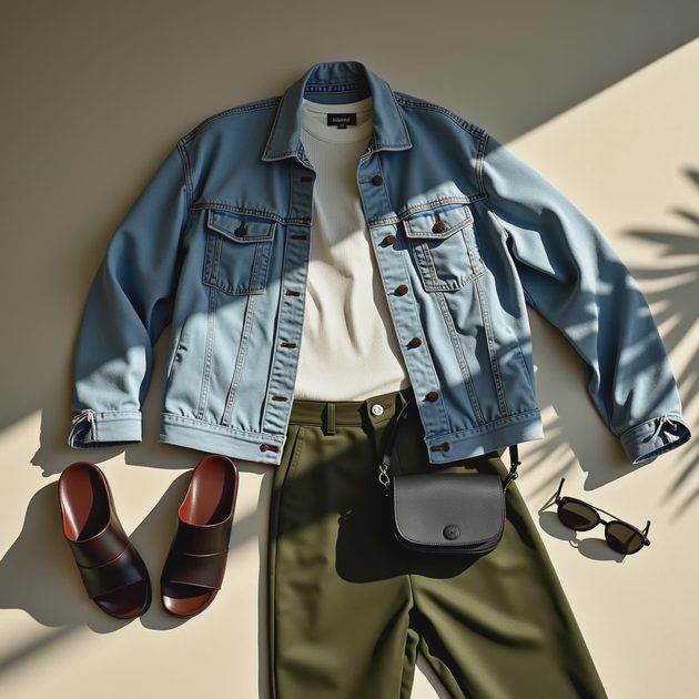 Show me your best ways to wear a boxy denim jacket in warm weather