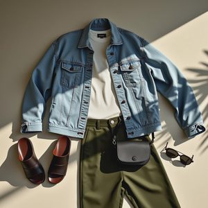 Show me your best ways to wear a boxy denim jacket in warm weather