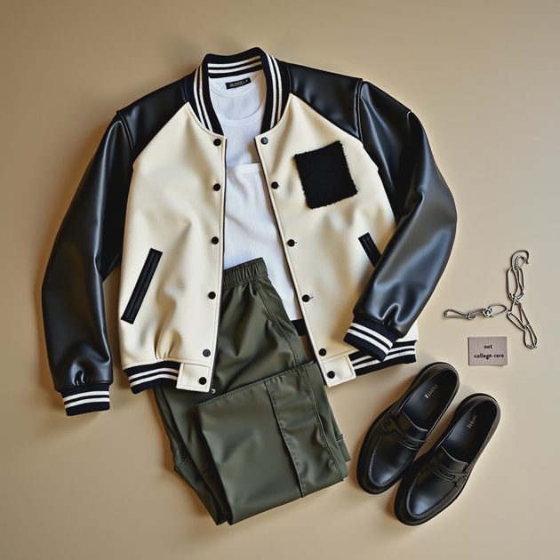 Trying to make a varsity jacket work without looking too college-core — did I pull it off?
