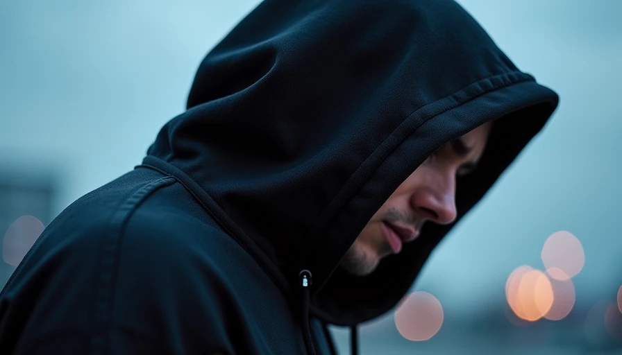 Illustration for thin black hoodie men layering